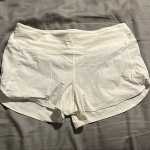 Lululemon White Speed-Up shorts